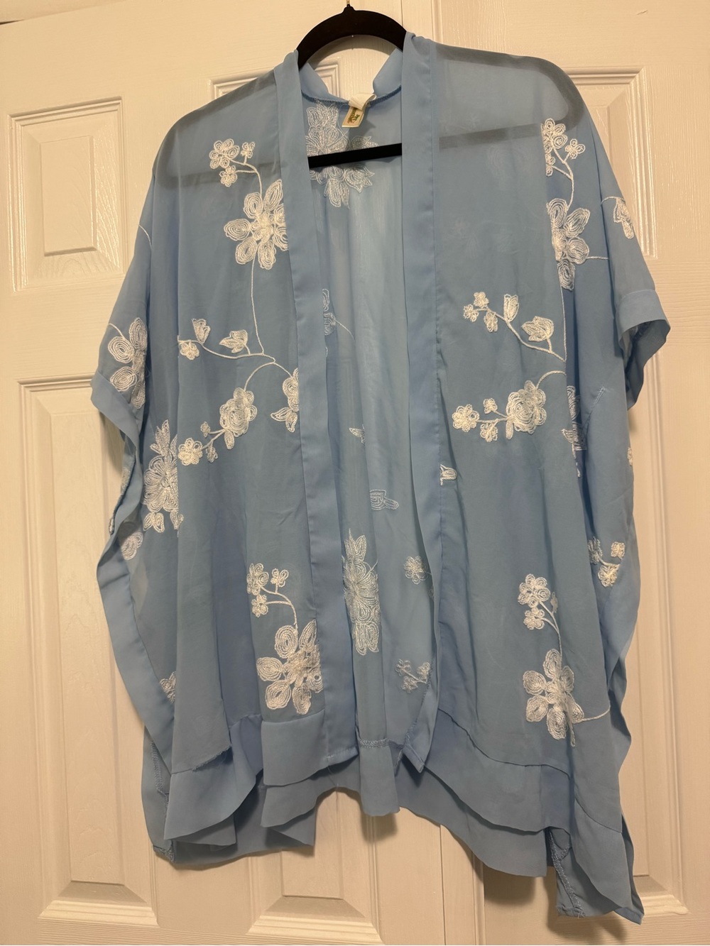 Shoreline Light Blue Floral Embroidered Swim Coverup